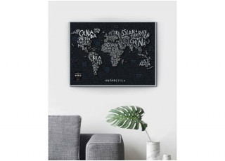Скретч карта мира в раме Travel Map Letters World