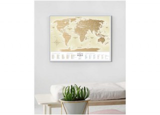 Скретч карта мира в раме Travel Map Gold World