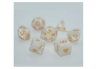 Набор кубиков Pearl 7 Dice Set - White (w-gold) (7 шт.)