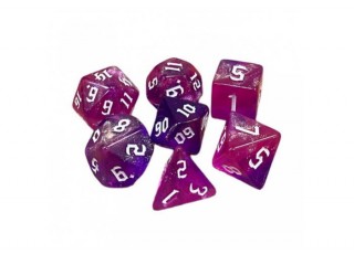 Набор кубиков Double Color Glitter 7 Dice Set - Pink-Purple (7 шт.)