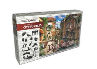 Puzzle din lemn cu figuri Veneția, Citypuzzles, 104 el.