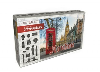 Puzzle din lemn cu figuri Londra, Citypuzzles, 101 el.