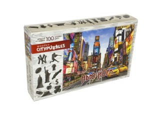 Puzzle din lemn cu figuri New York, Citypuzzles, 100 el.