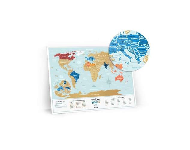 Скретч карта мира в подарочном тубусе Travel Map Holiday Lagoon World