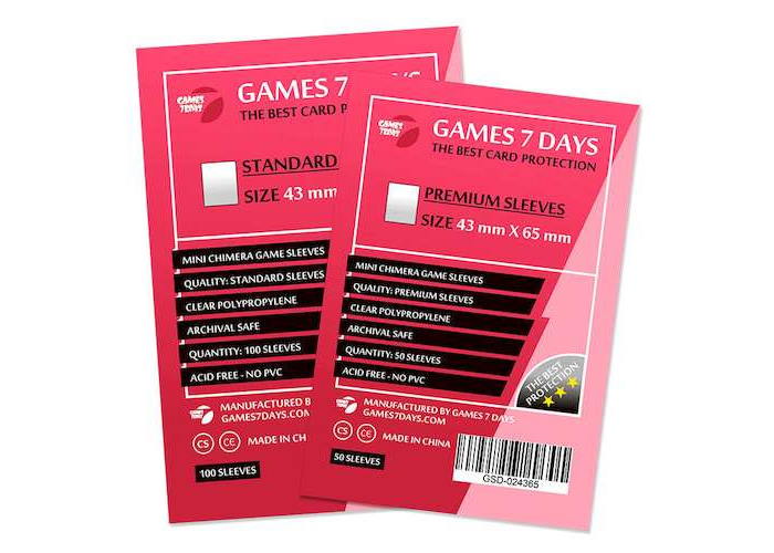 Протекторы для карт Games7Days (43 х 65 мм, Mini Chimera, 100 шт.) (STANDART)