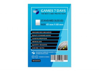 Протекторы для карт Games7Days (45 х 68 мм, Mini Euro, 100 шт.) (STANDART)
