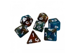 Набор кубиков Double Color Glitter 7 Dice Set - Red-Blue (7 шт.)