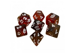 Набор кубиков Double Color Glitter 7 Dice Set - Black-Red (7 шт.)