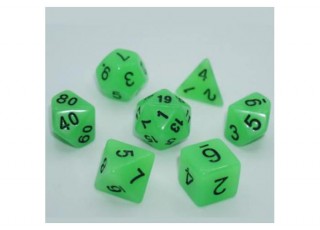 Набор кубиков Glow in the dark 7 Dice Set - Light green (7 шт.)