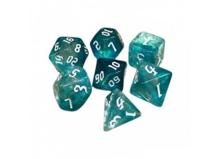 Набор кубиков Double Color Glitter 7 Dice Set - Aqua-White (7 шт.)