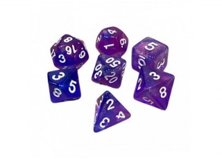 Набор кубиков Double Color Glitter 7 Dice Set - Blue-Purple (7 шт.)