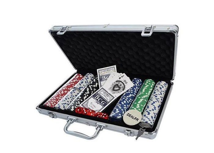 Покерный набор 300 фишек по 11,5 г с номиналом (алюминиевый кейс)