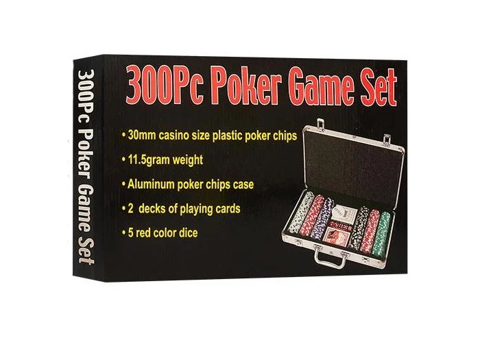 Set de poker de 300 de jetoane, 11,5 g fiecare, cu valoare nominală (carcasa din aluminiu)