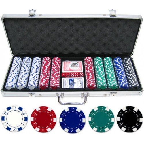 Покерный набор 500 фишек по 11,5 г без номинала (алюминиевый кейс)