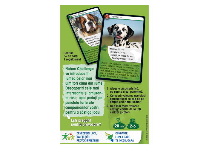Дно коробки настольной игры Nature Challenge: Собаки (рум.)