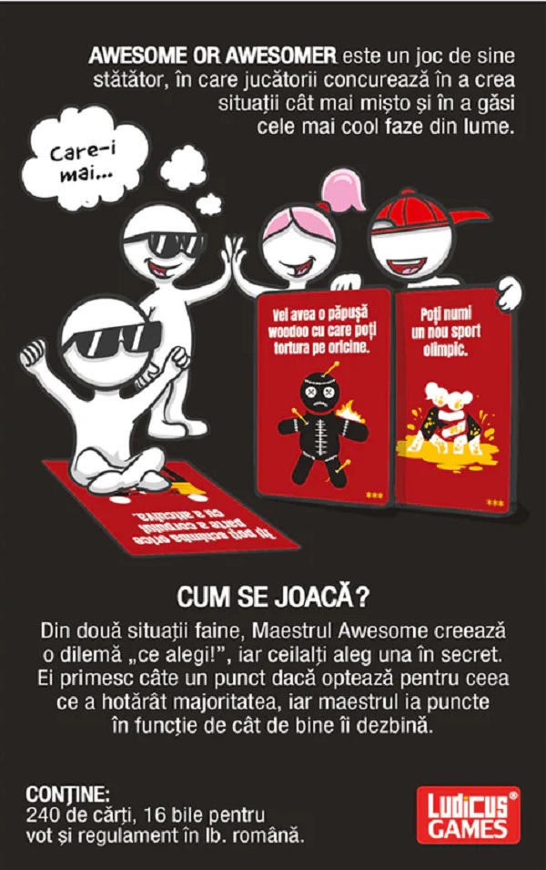 Дно коробки настольной игры Awesome or awesomer (рум.)
