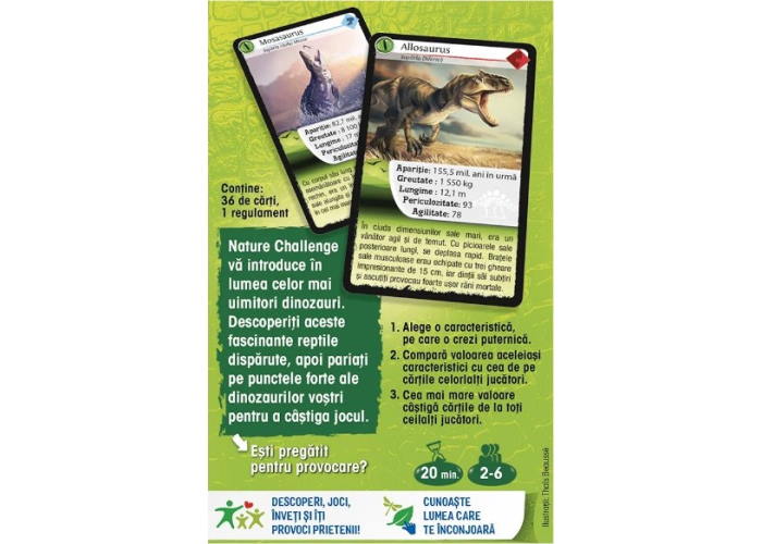 Дно коробки настольной игры Nature Challenge: Динозавры (рум.)