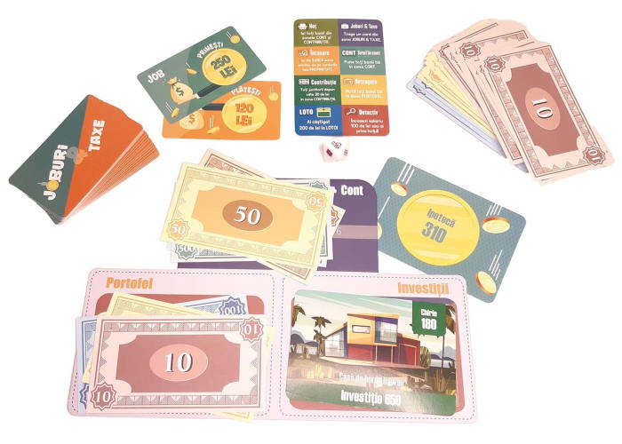 Компоненты настольной игры Ограбление века (рум.)