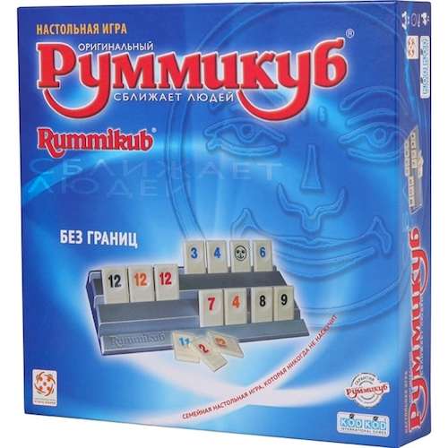 Коробка настольной игры Руммикуб. Без границ
