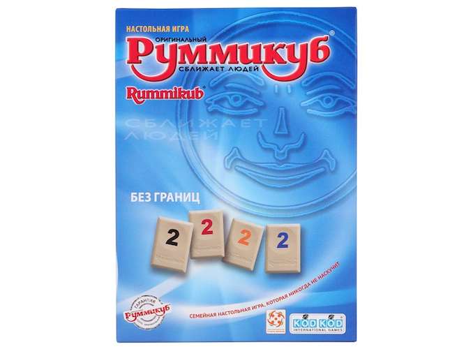Коробка с настольной игрой Руммикуб. Без границ (мини) (Rummikub Lite (Mini Tiles)