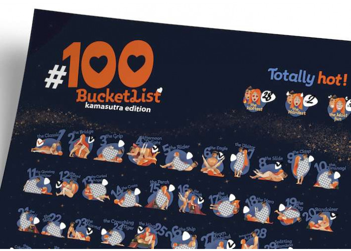 Скретч постер в подарочном тубусе #100 Bucketlist KAMASUTRA passion