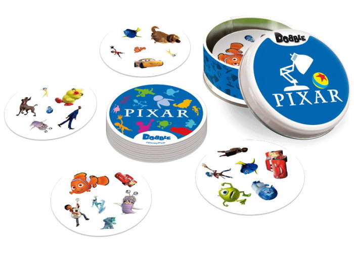 Компоненты настольной игры Доббль: Pixar